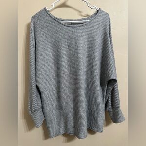 Maurices Textured Gray Sweater With Silver Shimmer Throughout